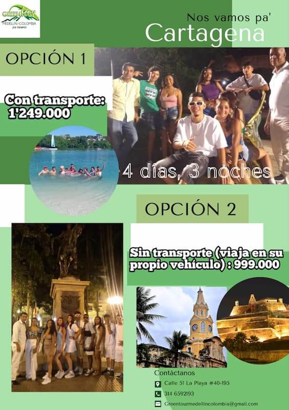 ¡Cartagena - Viajes! ¡Un aliado para cumplir ese sueño aplazado! Mira las 2 opciones que se tienen